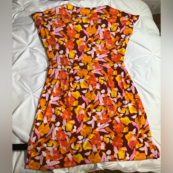 Nine West Floral Faux Wrap Dress in Vibrant Colors Size XL - Picture 2 of 6